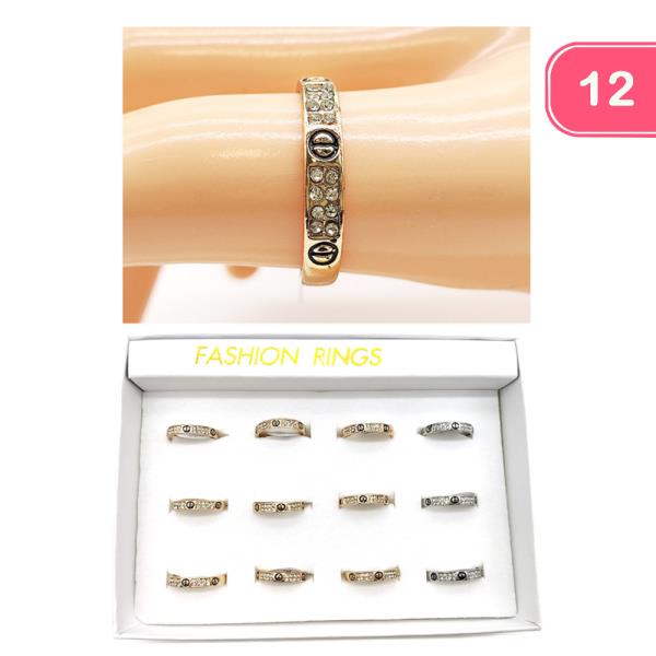 WOMEN`S RHINESTONE RING (12 UNITS)