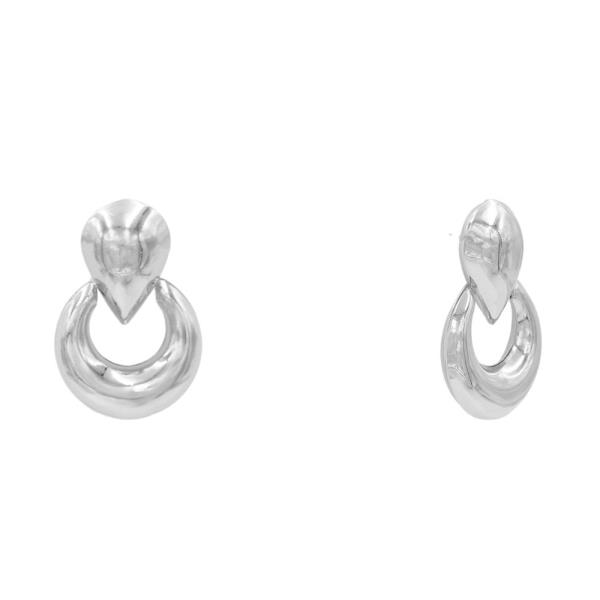 TEARDROP ROUND METAL EARRING