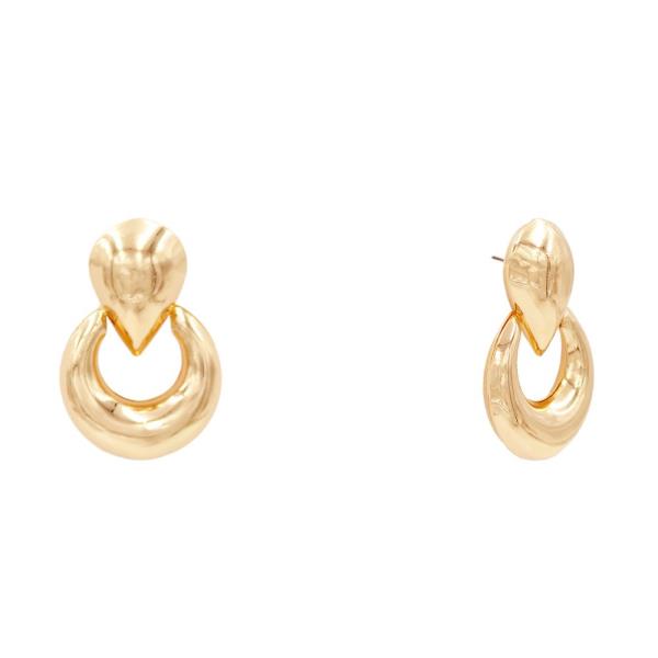 TEARDROP ROUND METAL EARRING