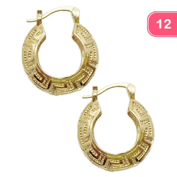 GOLD FILIGREE SMALL HOOP EARRINGS (12 UNITS)