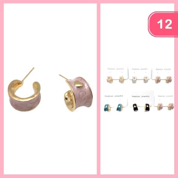 SMALL HUGGIE HOOP EARRINGS (12 UNITS)