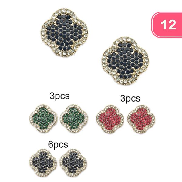 CLOVER STUD EARRINGS (12 UNITS)