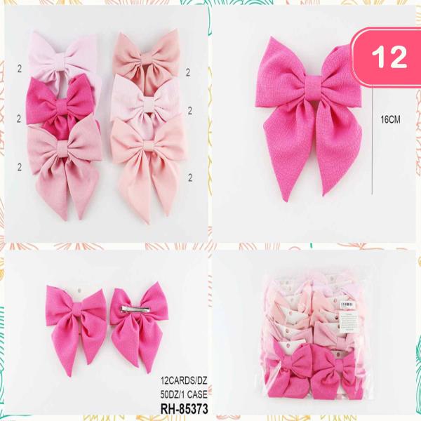 RIBBON HAIR BOW PIN (12 UNITS)