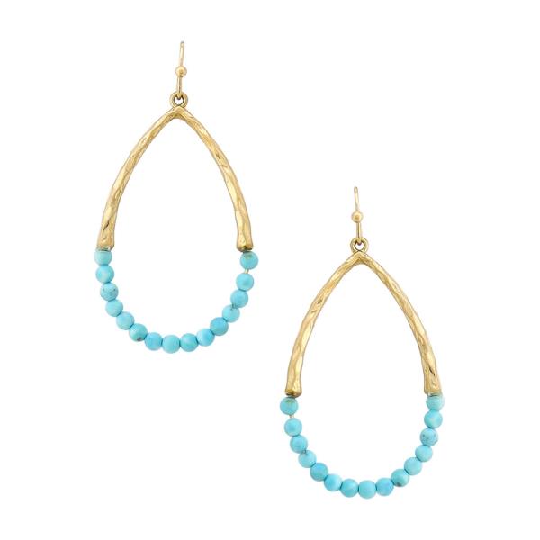 BEADED TEARDROP DANGLE EARRING