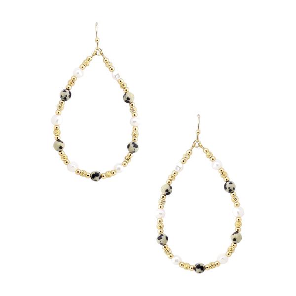 TEARDROP BEADED DANGLE EARRING