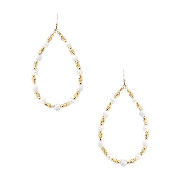 TEARDROP BEADED DANGLE EARRING