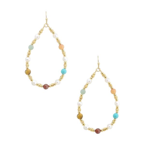 TEARDROP BEADED DANGLE EARRING