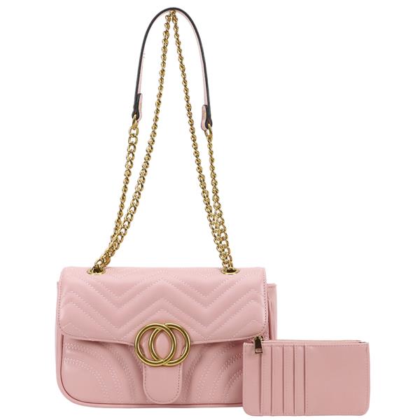 2IN1 QUILTED FASHION SHOULDER BAG W WALLET SET