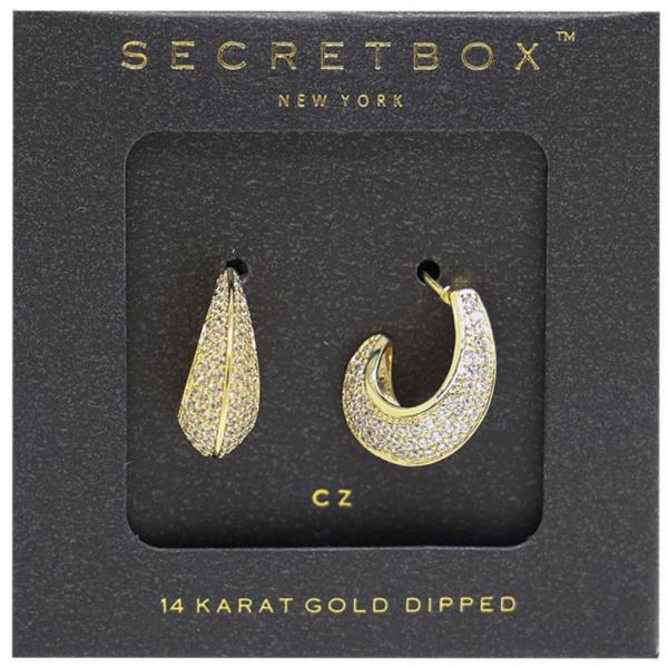 SECRET BOX CZ GOLD DIPPED EARRING