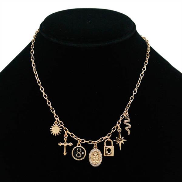 SECRET BOX RELIGIOUS MULTI CHARM NECKLACE