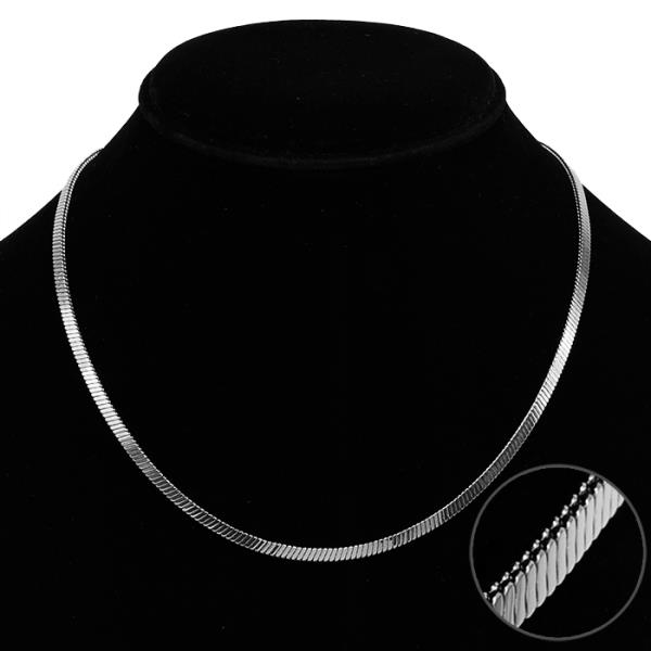 SECRET BOX FLAT SNAKE LINK STAINLESS STEEL NECKLACE
