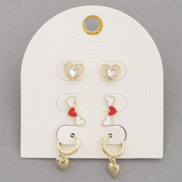 HEART SHAPE ASSORTED EARRING SET