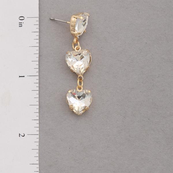 TRIPLE HEART DANGLE EARRING