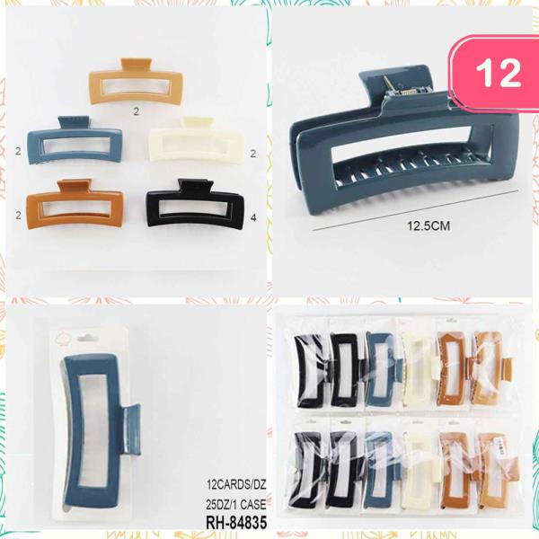 RECTANGLE HAIR CLAW JAW CLIP (12 UNITS)