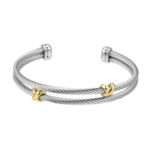 TWO TONE INFINITY CUFF BRACELET