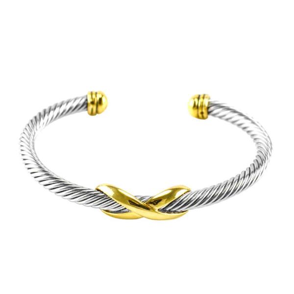 TWO TONE INFINITY CUFF BRACELET