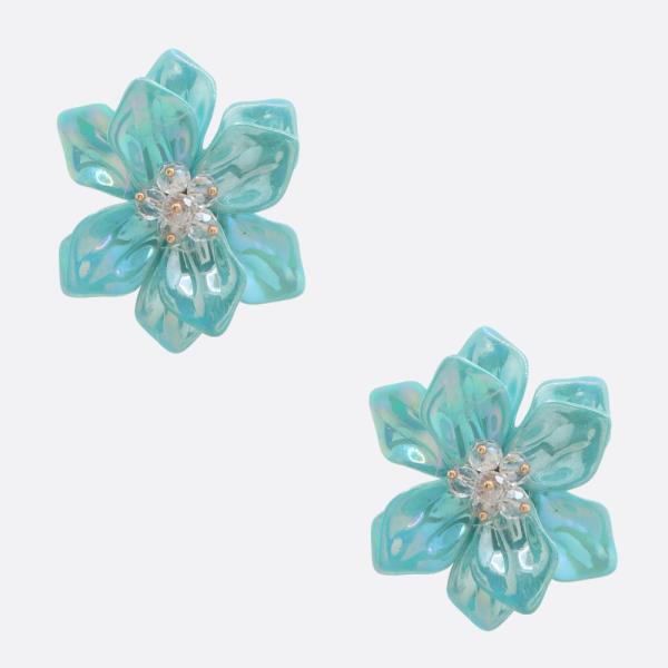 IRIDESCENT FLOWER EARRING
