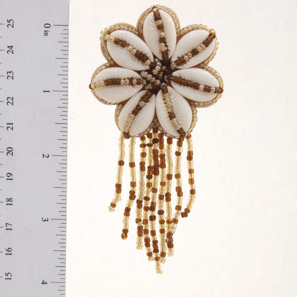 COWRIE SEASHELL SEED BEAD DANGLE EARRING