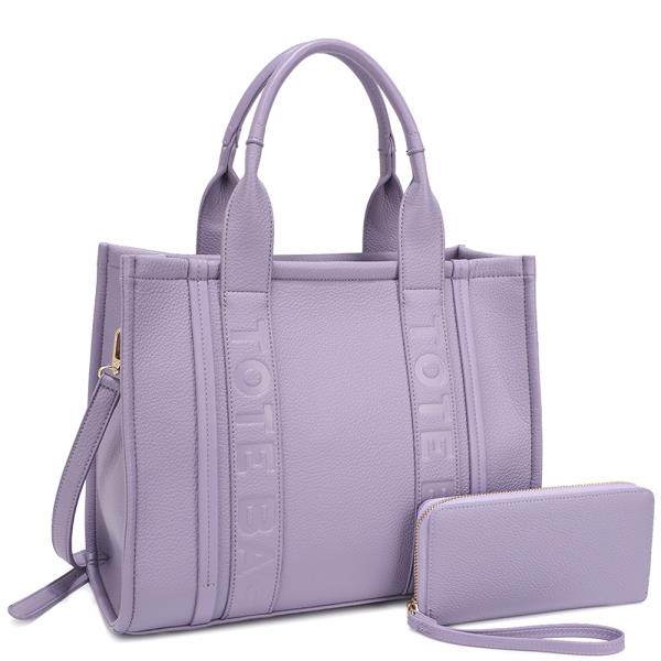 2IN1 HANDLE TOTE BAG SATCHEL W WALLET SET