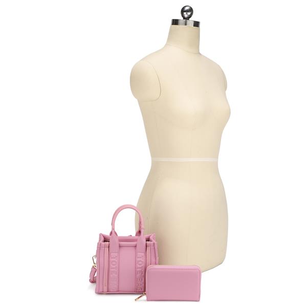 2IN1 HANDLE TOTE BAG MINI SATCHEL W WALLET SET