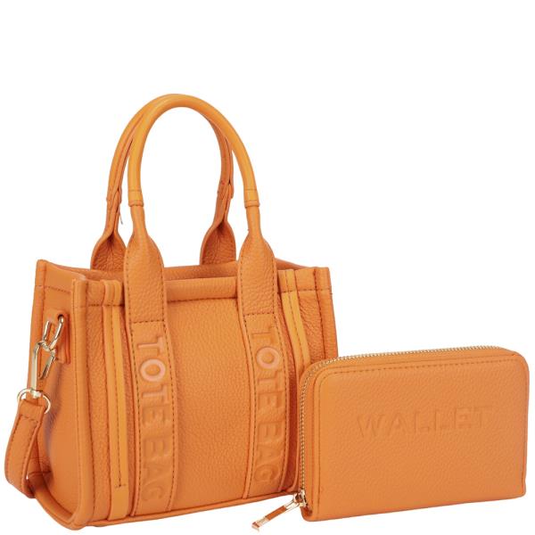 2IN1 HANDLE TOTE BAG MINI SATCHEL W WALLET SET