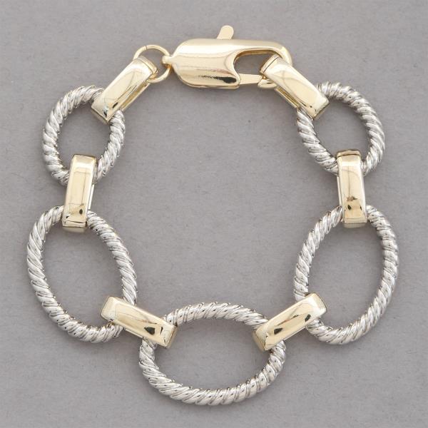 TWO TONE OVAL LINK BRACELET