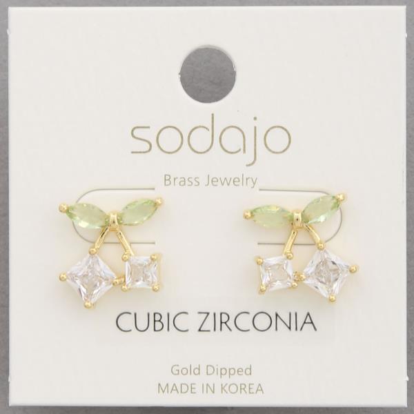 SODAJO CZ GOLD DIPPED EARRING