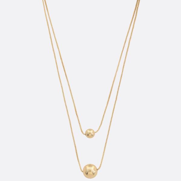 SODAJO BALL BEAD LAYERED GOLD DIPPED NECKLACE