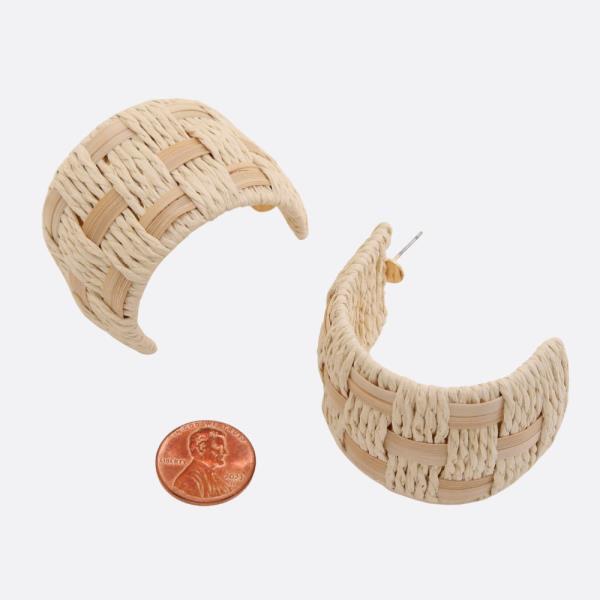 WOVEN OPEN HOOP EARRING