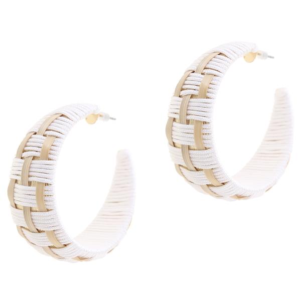 WOVEN OPEN HOOP EARRING