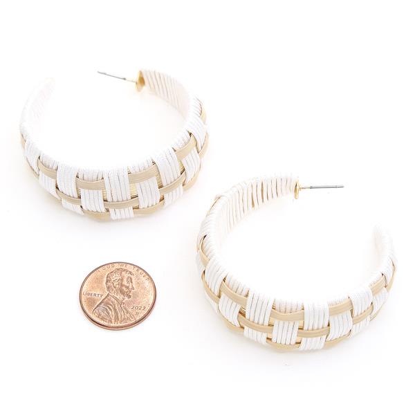 WOVEN OPEN HOOP EARRING