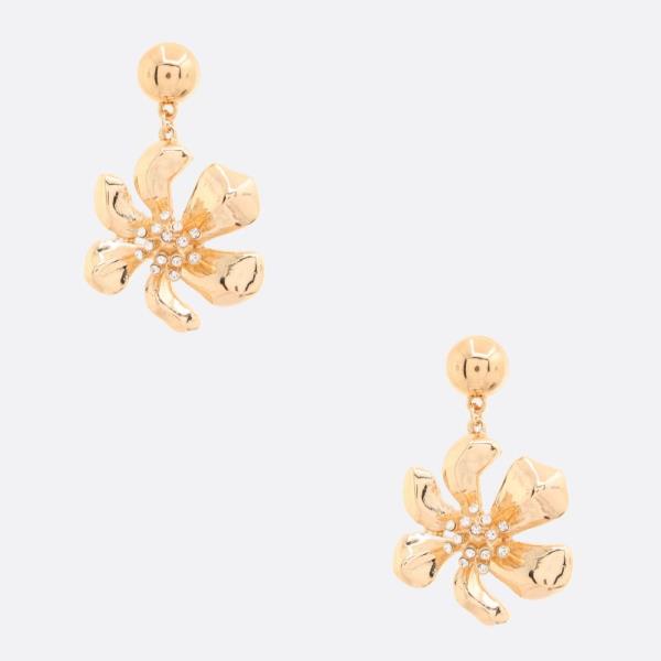 FLOWER METAL DANGLE EARRING