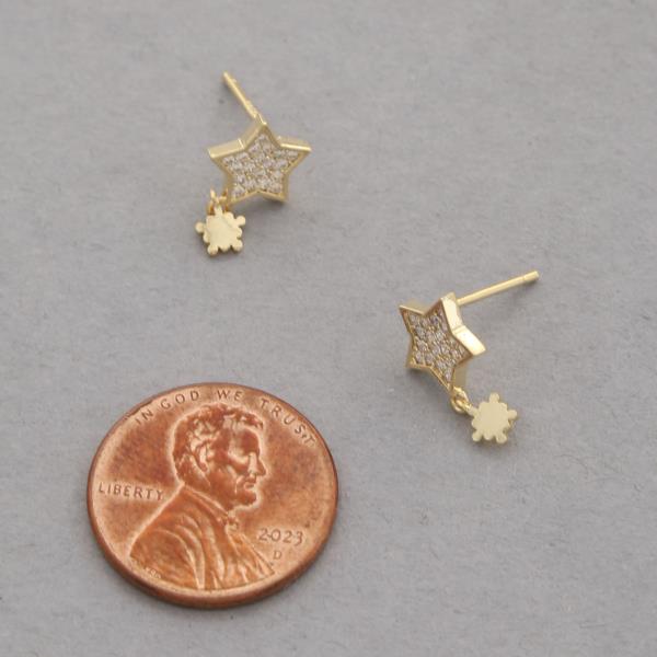 SODAJO STAR CZ GOLD DIPPED EARRING