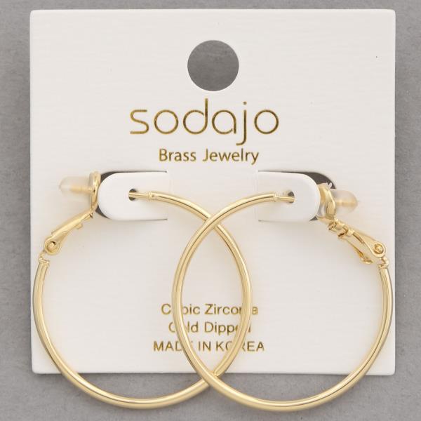 SODAJO GOLD DIPPED HOOP EARRING