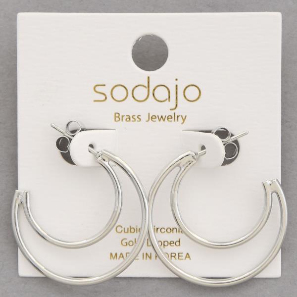 SODAJO CUT OUT CIRCLE OPEN HOOP GOLD DIPPED EARRING