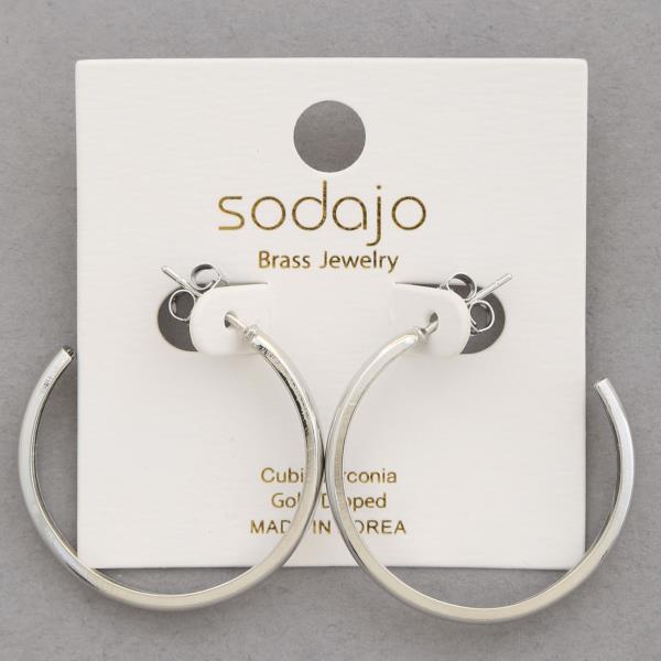 SODAJO SQUARE EDGE OPEN HOOP GOLD DIPPED EARRING