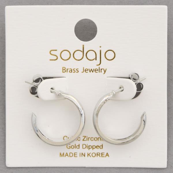 SODAJO SQUARE EDGE OPEN HOOP GOLD DIPPED EARRING