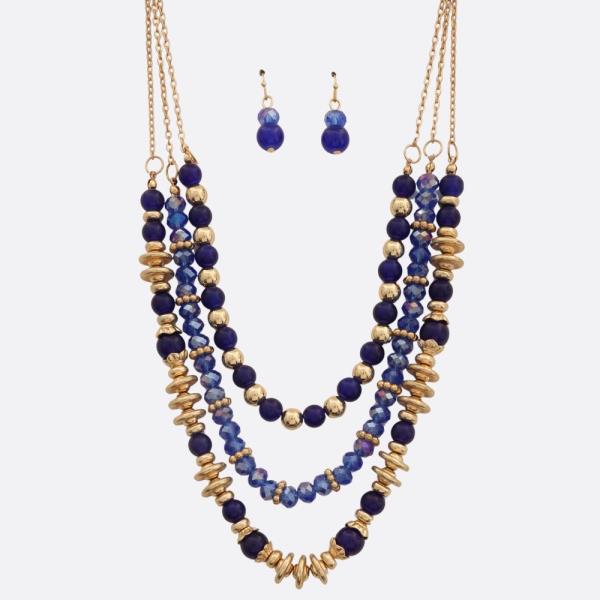 MULTI BEADED LAYERED NECKLACE