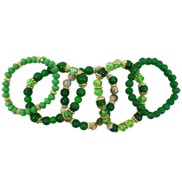 GLASS BEADED STRETCH BRACELET SET