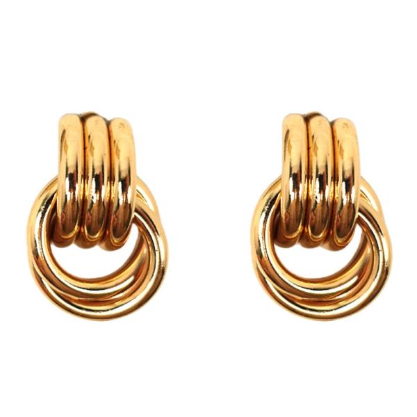 TRIPLE RING METAL EARRING