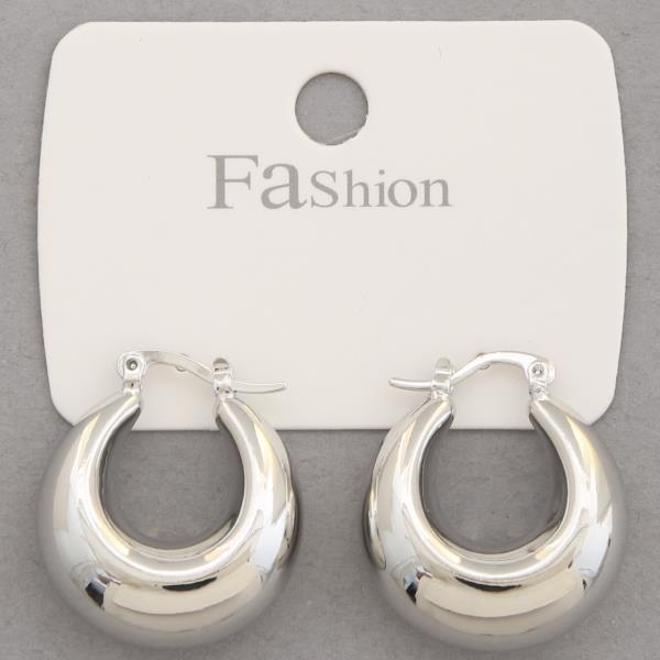 PUFFY HOOP METAL EARRING