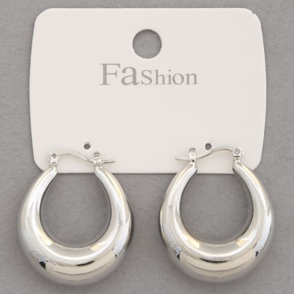 PUFFY HOOP METAL EARRING