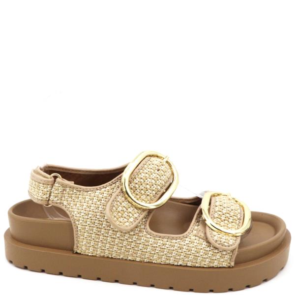 DOUBLE BUCKLE W SLING WOVEN SANDAL 18 PAIRS