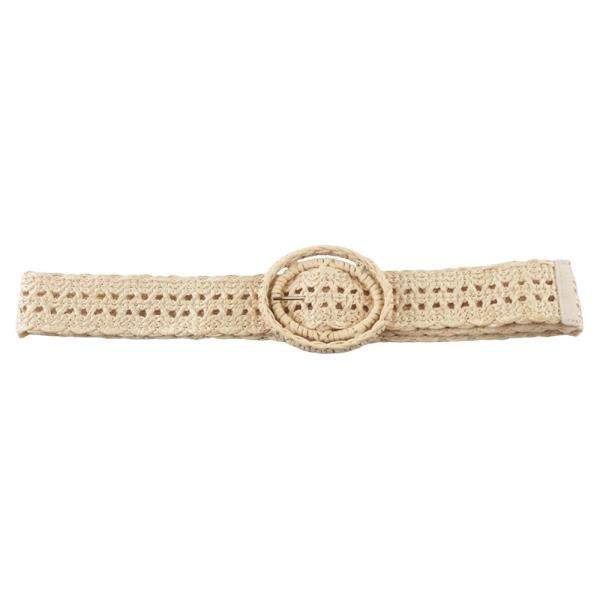 WOVEN ELASTIC LACE OVAL BUCKLE BELT