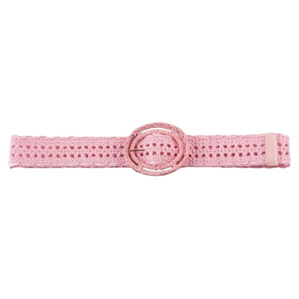 WOVEN ELASTIC LACE OVAL BUCKLE BELT