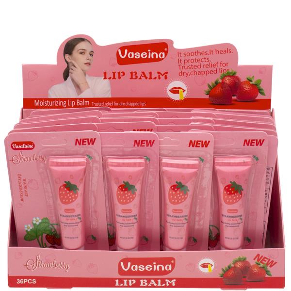 STRAWBERRY MOISTURIZING LIP BALM (36 UNITS)