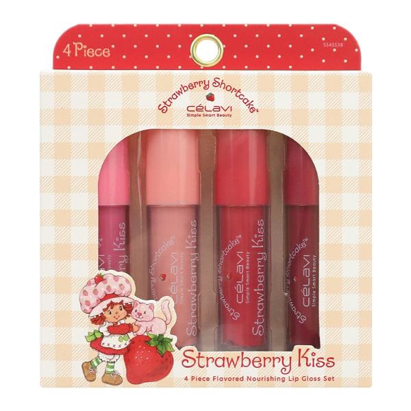 CELAVI STRAWBERRY SHORTCAKE 4PC LIP GLOSS SET