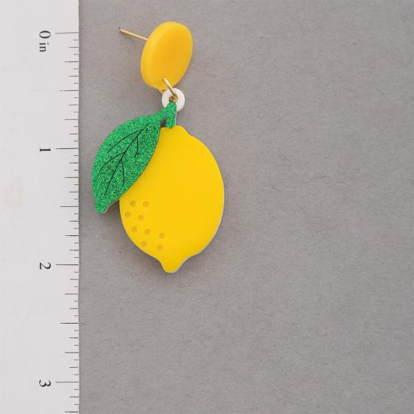 LEMON SHAPE DANGLE EARRING