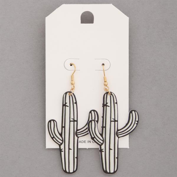 WESTERN STYLE CACTUS DANGLE EARRING