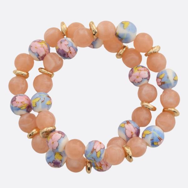 FLORAL BEADED BRACELET SET